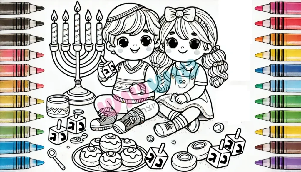 ציור לחנוכה צבע מים